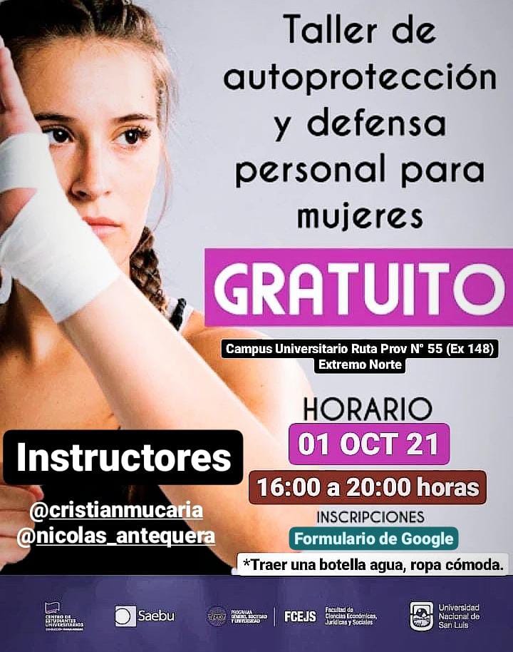 Taller de Autoprotección y Defensa Personal para Mujeres - Facultad de  Ciencias Económicas, Jurídicas y Sociales